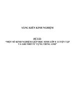 SKKN Một số kinh nghiệm giúp học sinh lớp 8 luyện tập và ghi nhớ từ vựng Tiếng Anh