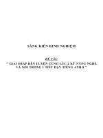 SKKN Giải pháp rèn luyện cùng lúc 2 kỹ năng nghe và nói trong 1 tiết dạy tiếng Anh 8