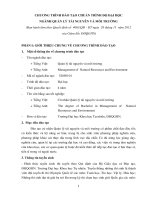 CHƯƠNG TRÌNH ĐÀO TẠO CHUẨN TRÌNH ĐỘ ĐẠI HỌC NGÀNH QUẢN LÝ TÀI NGUYÊN VÀ MÔI TRƯỜNG