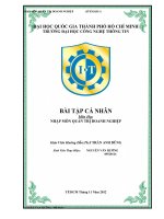 BÀI TẬP CÁ NHÂN Môn Học NHẬP MÔN QUẢN TRỊ DOANH NGHIỆP