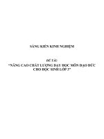 SKKN Nâng cao chất lượng dạy học môn Đạo đức cho học sinh lớp 3