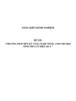 SKKN Phương pháp rèn kỹ năng nghe tiếng Anh cho học sinh THCS có hiệu quả