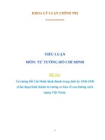 Tư tưởng Hồ Chí Minh hình thành trong thời kỳ 1920 đến 1930