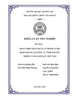 Hoàn thiện HTTT quản lý mối quan hệ khách hàng tại công ty TNHH Truyền thông và Du lịch Alu Việt Nam