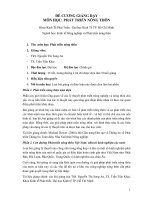 ĐỀ CƯƠNG GIẢNG DẠY MÔN HỌC: PHÁT TRIỂN NÔNG THÔN