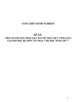SKKN Một số phương pháp dạy hát để phát huy tính sáng tạo khi học bộ môn Âm nhạc cho học sinh lớp 7