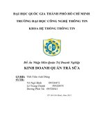 Đồ Án Nhập Môn Quản Trị Doanh Nghiệp KINH DOANH QUÁN TRÀ SỮA
