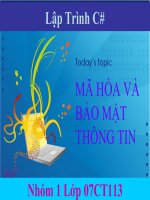 Báo cáo Lập Trình C# MÃ HÓA VÀ BẢO MẬT THÔNG TIN