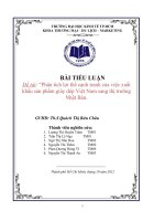 Phân tích lợi thế cạnh tranh của việc xuất khẩu sản phẩm giày dép việt nam sang thị trường nhật bản