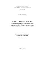 kế toán xác định và phân tích kết quả hoạt động kinh doanh tai cty sao ta