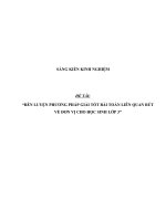 SKKN Rèn luyện phương pháp giải tốt bài toán liên quan rút về đơn vị cho học sinh lớp 3