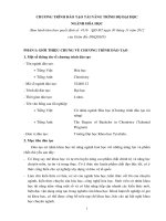 CHƯƠNG TRÌNH ĐÀO TẠO TÀI NĂNG TRÌNH ĐỘ ĐẠI HỌC NGÀNH HÓA HỌC