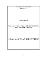 Pháp luật về sáp nhập Ngân hàng thương mại cổ phẩn ở Việt Nam