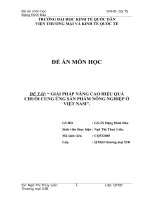 giải pháp nâng cao hiệu quả chuỗi cung cấp sản phẩm nông nghiệp ở việt nam