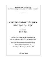 CHƯƠNG TRÌNH TIÊN TIẾN ĐÀO TẠO ĐẠI HỌC  NGÀNH TOÁN HỌC