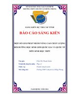 MỘT SỐ GIẢI PHÁP NHẰM NÂNG CAO CHẤT LƯỢNG BỒI DƯỠNG HỌC SINH GIỎI QUỐC GIA VÀ QUỐC TẾ MÔN SINH HỌC THPT
