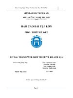 THIẾT KẾ TRANG WEB GIỚI THIỆU VỀ KHÁCH SẠN