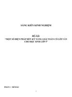 SKKN Một số biện pháp rèn kỹ năng giải Toán có lời văn cho học sinh lớp 5