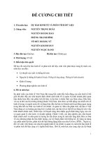 ĐỀ CƯƠNG CHI TIẾT DỰ BÁO KINH TẾ VÀ PHÂN TÍCH DỮ LIỆU