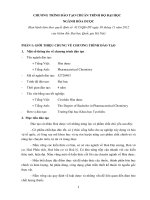 CHƯƠNG TRÌNH ĐÀO TẠO CHUẨN TRÌNH ĐỘ ĐẠI HỌC NGÀNH HÓA DƯỢC