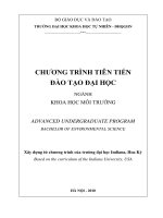 CHƯƠNG TRÌNH TIÊN TIẾN ĐÀO TẠO ĐẠI HỌC NGÀNH KHOA HỌC MÔI TRƯỜNG