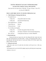 CHƯƠNG TRÌNH ĐÀO TẠO CHUẨN TRÌNH ĐỘ ĐẠI HỌC NGÀNH CÔNG NGHỆ KỸ THUẬT MÔI TRƯỜNG