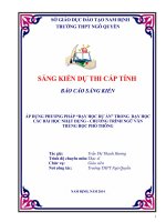 ÁP DỤNG PHƯƠNG PHÁP “DẠY HỌC DỰ ÁN” TRONG DẠY HỌC CÁC BÀI HỌC NHẬT DỤNG - CHƯƠNG TRÌNH NGỮ VĂN TRUNG HỌC PHỔ THÔNG