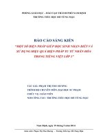 MỘT SỐ BIỆN PHÁP GIÚP HỌC SINH NHẬN BIẾT VÀ SỬ DỤNG HIỆU QUẢ BIỆN PHÁP TU TỪ NHÂN HÓA TRONG TIẾNG VIỆT LỚP 3