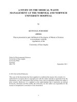 nghiên cứu về quản lý chất thải y tế tại bệnh viện đại học Norwich và Norfolk  Pudussery kevin 2011