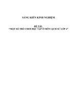 SKKN Một số trò chơi học tập ở môn Lịch Sử lớp 4