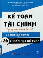 Kế toán tài chính trong mối quan hệ với luật kế toán, 26 chuẩn mực kế toán