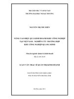 Nâng cao hiệu quả kinh doanh khu công nghiệp tại Việt Nam - nghiên cứu trường hợp khu công nghiệp Quang Minh