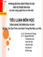 các quá trình làm sạch trong nhà máy lọc dầu