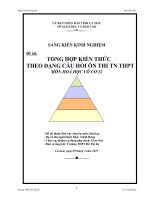 Trường THPT Hồ Thị Kỷ tổng hợp kiến thức theo dạng câu hỏi ôn thi tốt nghiệp THPT Môn Hóa học