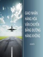 Dịch vụ giao nhận hàng hóa vận chuyển bằng đường hàng không