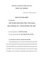 Một số biện pháp khắc phục tình trạng học sinh  học yếu - kém ở trường Tiểu học.