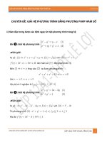 CHUYÊN ĐỀ: GIẢI HỆ PHƯƠNG TRÌNH BẰNG PHƯƠNG PHÁP HÀM SỐ