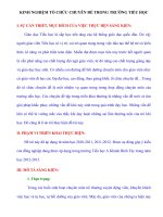 Kinh nghiệm tổ chức chuyên đề trong trường tiểu học