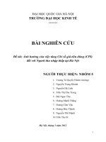 Ảnh hưởng của việc tăng Chỉ số giá tiêu dùng (CPI) đối với Người thu nhập thấp tại Hà Nội