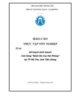 Kế hoạch kinh doanh Cửa hàng “Bánh Đa Cua Hải Phòng” tại TP Mỹ Tho, tỉnh Tiền Giang