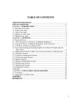 Vận dụng Thuyết về các loại hình trí thông minh để đa dạng hóa các hoạt động khởi động trong giờ học Reading- tiếng Anh 12 chương trình chuẩn