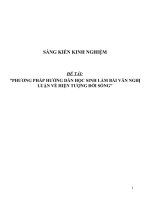 SKKN Phương pháp hướng dẫn học sinh làm bài văn nghị luận về hiện tượng đời sống