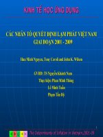NHỮNG NHÂN TỐ QUYẾT ĐỊNH LẠM PHÁT VIỆT NAM GIAI ĐOẠN 2001-2009