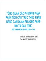 TỔNG QUAN CÁC PHƯƠNG PHÁP PHÂN TÍCH CẤU TRÚC THỰC PHẨM BẰNG CẢM QUAN-PHƯƠNG PHÁP MÔ TẢ CẤU TRÚC