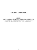 SKKN Tích hợp giáo dục bảo vệ môi trường trong dạy học môn Địa Lý ở trường THCS Bạch Đích