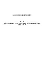 SKKN Rèn luyện kỹ năng nghe hiểu tiếng Anh cho học sinh lớp 6