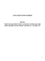 SKKN Một số giải pháp nâng cao chất lượng dạy học phần hệ điều hành thuộc chương II - Tin học 10