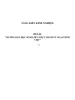 SKKN Hướng dẫn học sinh lớp 5 thực hành từ loại Tiếng Việt