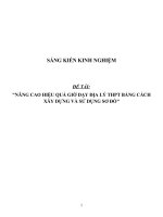 SKKN Nâng cao hiệu quả giờ dạy Địa lý THPT bằng cách xây dựng và sử dụng sơ đồ