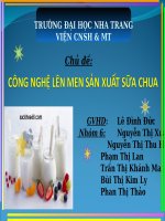 công nghệ lên men sản xuất sữa chua
